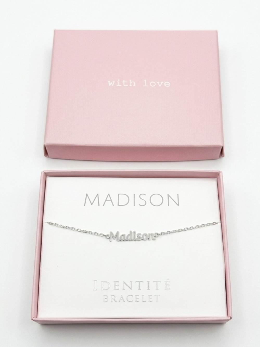 Madison Silver Tone Nameplate Bracelet